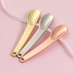 Mini Cosmetic Facial Scoop Metal Skincare Spatula Face Cream Sampler Spoon Beauty Tool Portable Reusable Applicator