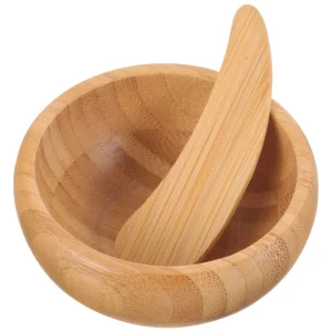 Mini Eco Friendly Face Mask Mixing Bowl Set Bamboo Facial Tools Mixing Tool Kit With Facial Mask Bowl Spoon
