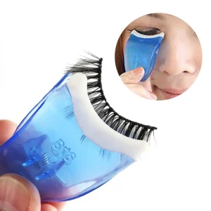 Mini Eyelash Curler Portable Eyelash Applicator False Lash Folder Aid Apply Tweezers Makeup Tool Eyelash Clip Curler