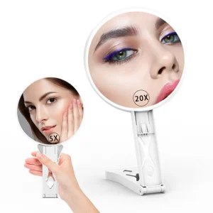 Mini LED Smart Beauty Makeup Mirror with Cosmetics Rechargeable Personalized 315 Adjustable Angle & up to 30X Magnification