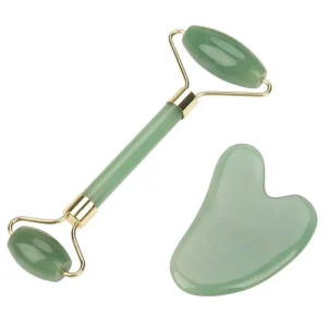 Mini Private Label Facial Jade Roller Gua Sha Set Electric Massage Pink Jade Roller With Gift Box