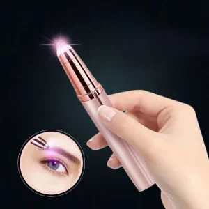 Mini Rechargeable Electric Eyebrow Razor Stainless Steel Blade Hair Removal Trimmer with Light