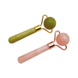 Mini Rose Quartz Facial Roller Beauty Rose Quartz Jade Beauty Roller Green Aventurine Xiuyan Jade Stone Roller