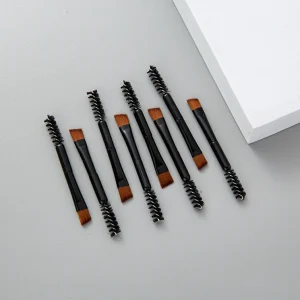Mini Short Double Ended Angled Flat Head Eyebrow Brushes Single Eyelash Brush Portable Makeup Tool