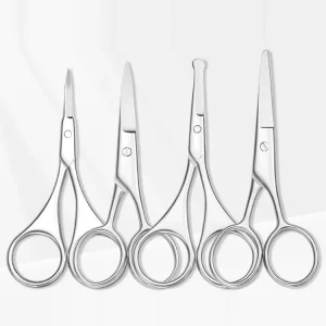 Mini Stainless Steel Curved Round Tip Grooming Eyebrow Eyelash Cutting Nose Hair Beard Trimming Scissors Makeup Beauty Tool