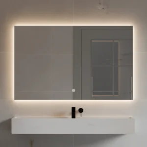 Modern Anti-Fog LED Lighted Smart Bathroom Mirror with Touch Induction Illuminated Wall Mount for Toilet Use
