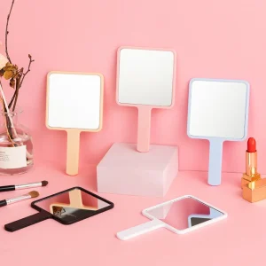 Modern Cosmetic Mirror Private Label Makeup Hand Vanity Mirror Custom Logo Handheld Makeup Mirror