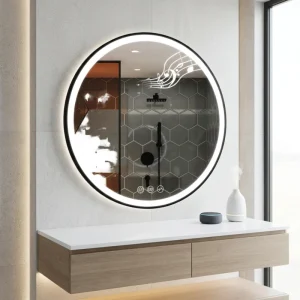 Modern Decor Round Backlit Smart LED Mirror for Bathroom Vanity Hotels Hospitals Living Rooms