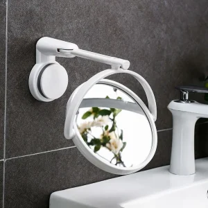 Modern Double Sided Plastic Magnifying Beauty Mirror Wall Mounted Rotating Dressing Bathroom Cosmetic Vanity Mirror