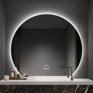 Modern Frameless Wall Hanging Oval LED Smart Bathroom Mirror Simple Glass Vanity Makeup Mirror for Cosmetic Use