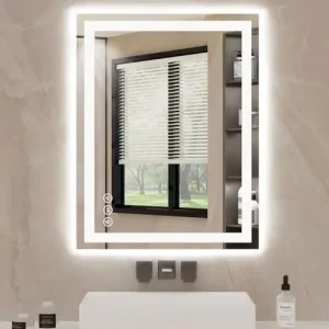 Modern Intelligent Touch Switch Makeup Mirror with LED Lights Anti fog Screen for Salon & Gym Wall Decoration