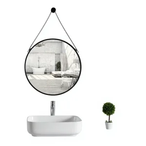 Modern Nordic Simple Luxury Aluminum Alloy Hanging Mirror Light Wall Mounted Makeup Mirror for Bedroom Bathroom or Living Room