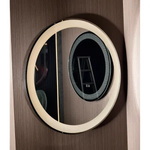 Modern Stainless Frame Illuminated Vanity Makeup Mirror with IP44 Rating for Salon and Hotel Use