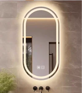 Modern Wall Mounted LED Makeup Mirror Smart Illuminated Anti Fog Bathroom Mirror for Home or Hotel Bedrooms