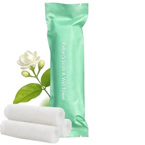 Moist Cotton Towel Individually Wrapped Disposable Face Towels 8.6”x8.6” Hot Cold Moistened Lemon Tea Tree Lavender Scent