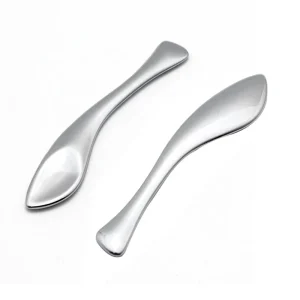 Moon Curved Stainless Steel Mini Facial Cream Spoon Cosmetic Spatula Made in China Model WS19007-304