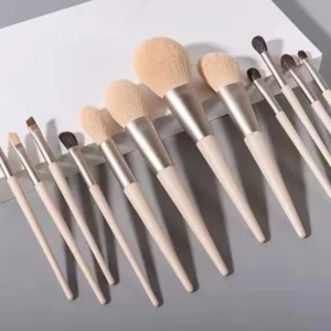 Morandi Professional Makeup Brush Set 12pcs Wooden Synthetic Hair Eyeshadow Contour Blush Lips Brush