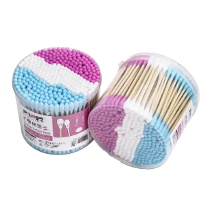 Multi Color Disposable Bamboo Cotton Swabs Double Head Lint Free Soft Cosmetic Buds for Beauty Makeup Cleaning
