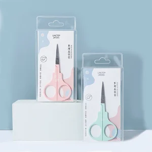Multi Function Stainless Steel Eyebrow Trimmer Scissors Cosmetic Beauty Scissors for Face Nose Hair Removal A0416 Plastic