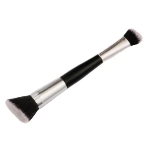 Multi Functional Double Ended Makeup Brush Black Gold Handle for Contour Powder Foundation Blush Application Single Angled