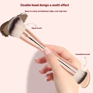 Multi-Purpose Double-Ended Soft-Bristle Makeup Brush Set Single Makeup Brush for Foundation Powder Blush Contouring