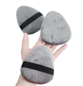 Multi Purpose Grey Teardrop Beauty Sponge Reusable Pouch Fit Foundation Concealer BB Cream Loose Powder Wet Dry Dual Use Makeup