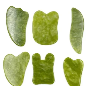 Multi shape Natural Jade Massager Facial Meridian Scraping Board Guasha Roller Massager
