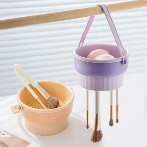 Multifunction Soft Silicone Makeup Sponge Brush Cleaner Washing Tools Holder Case Washable Beauty Egg Drying Container