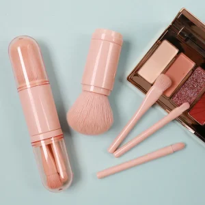 Multifunctional Portable Retractable Makeup Brush Blush Four in One Loose Pastel Makeup Min Brush Full Set