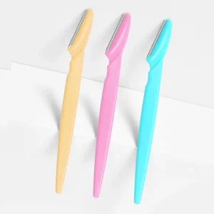 Multipurpose 3Pcs Eyebrow Trimmer Set Unisex Eyebrow Razor and Face Razor Portable Eyebrow Shaver with Protective Cover