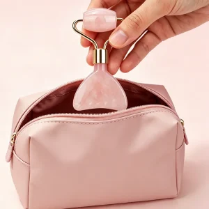Mushang Design Face Massager Custom Logo Guasha Rose Quartz Gua Sha Roller Anti Aging Slimming Benefits for Commercial Home Use