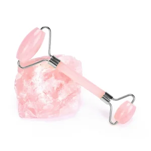 Mushang OEM Private Label Natural Whitening Anti Aging Rose Pink Quartz Facial Massager Bar Gentle Jade