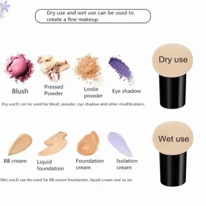 Mushroom Makeup Brushes Blender Sponge Face Brush Makeup Puff with Handle Case for Dry Wet Use Liquid Creams and Powders