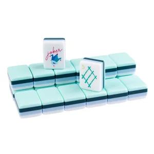 NEWS Acrylic Mahjong Mint Green American Tiles 160pcs Portable Durable Four Layer Game Set
