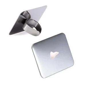 Nail Art Makeup Cosmetic Stainless Steel Paint Mixing Palette Ring Tool Finger Ring Type Palette Makeup Mixing Palette