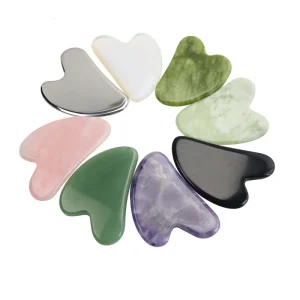 Natual Rose Quartz Jade Roller Gua Sha Jade Guasha Crystal Face Care Tools for Facial Massage