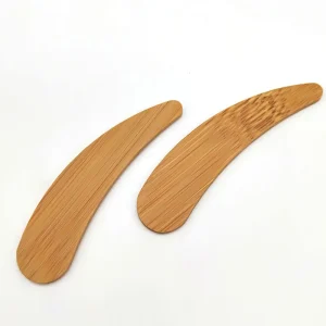 Natural Bamboo Cosmetic Crescent Spoon 6cm Facial Beauty Care Tool