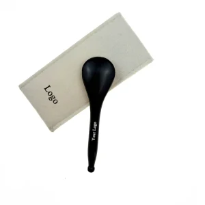 Natural Black Bian Stone Gua Sha Spoon Facial Reflexology Jade Guasha Sticks Eye Massage Pen for Face and Foot Spa