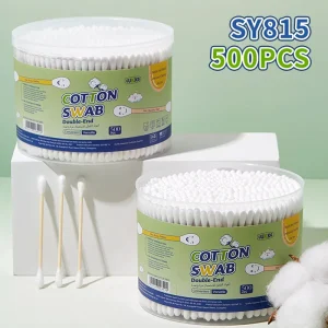 Natural Eco Conscious Bamboo Cotton Buds Hygiene Biodegradable Double Round Head Cotton Swabs for Personal Care SY812