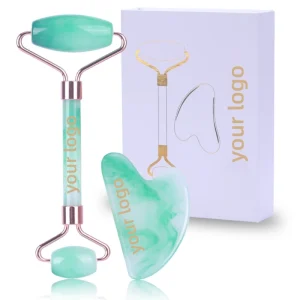 Natural Germanium Cosmetics Rose Quartaz Facial Massager White Jade Eye Roller and Gua Sha Tools Set