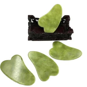Natural Green Jade Stone Gua Sha Massage Tool Body Scraping Board for Face SPA Therapy Antistress Gouache Antistress Massager