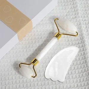 Natural Jade Crystal Gua Sha Starter Set Roller Anti Aging Anti Wrinkle Firming Skin Revitalizing Body