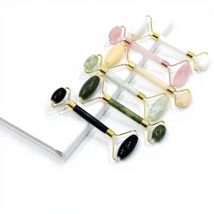 Natural Jade Dual-Wheel Roller Massager Face Health Custom Logo Multiple Colors Available Factory Cross-Border