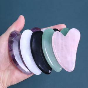 Natural Jade Powder Crystal Polished Scraping Board for Facial Lifting and Full Body Beauty Universal Women