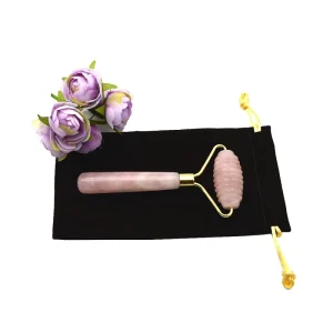 Natural Jade Roller Crystal Gemstone Face Roller Rose Quartz Facial Massage Single Head Spike Roller for Anti aging