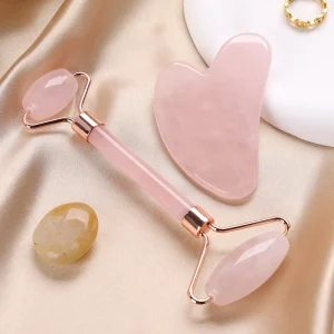 Natural Jade Roller Instrument for Female Facial Beauty Manual Lifting Face Slimming Crystal Powder Facial Massage Roller