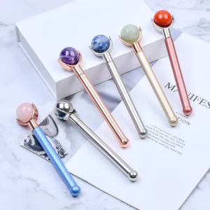 Natural Jade Stone Ball Single Head Face Skin Care Beauty Roller Custom Logo Facial Remove Wrinkle Massage Jade Roller