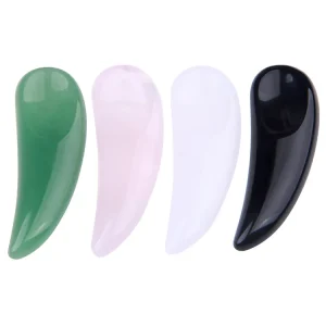 Natural Jade Stone Facial Cosmetics Spoon Custom Logo Crystal Face Makeup Spatula Mini Eye Skincare Cream Spoon