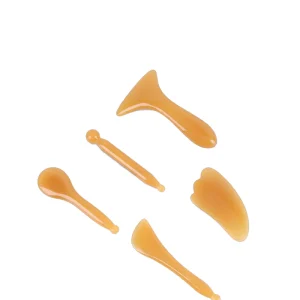 Natural Resin Gua Sha Scraping Board Set 5pcs Facial Body Massage Tool