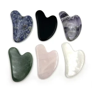 Natural Rose Quartz Amethyst Gua Sha Board Beauty Relax Crystal Scrapers Plate Feng Shui Eye Care Facial Massage Tool Agate